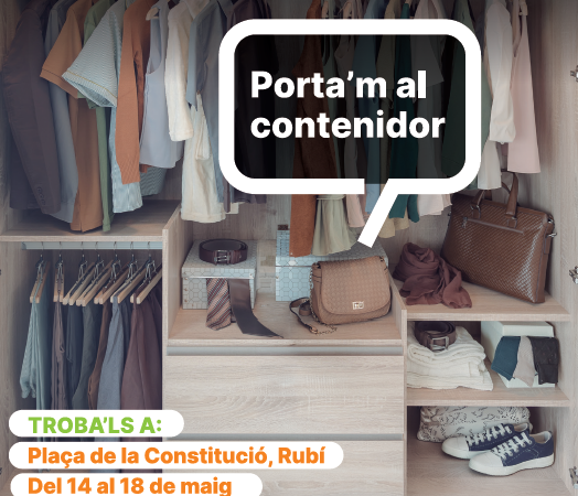 El Consorci de Residus del Vallès Occidental i l’Ajuntament de Rubí impulsen l’acció “Canvi d’armari” per fomentar la recollida i reutilització de tèxtil